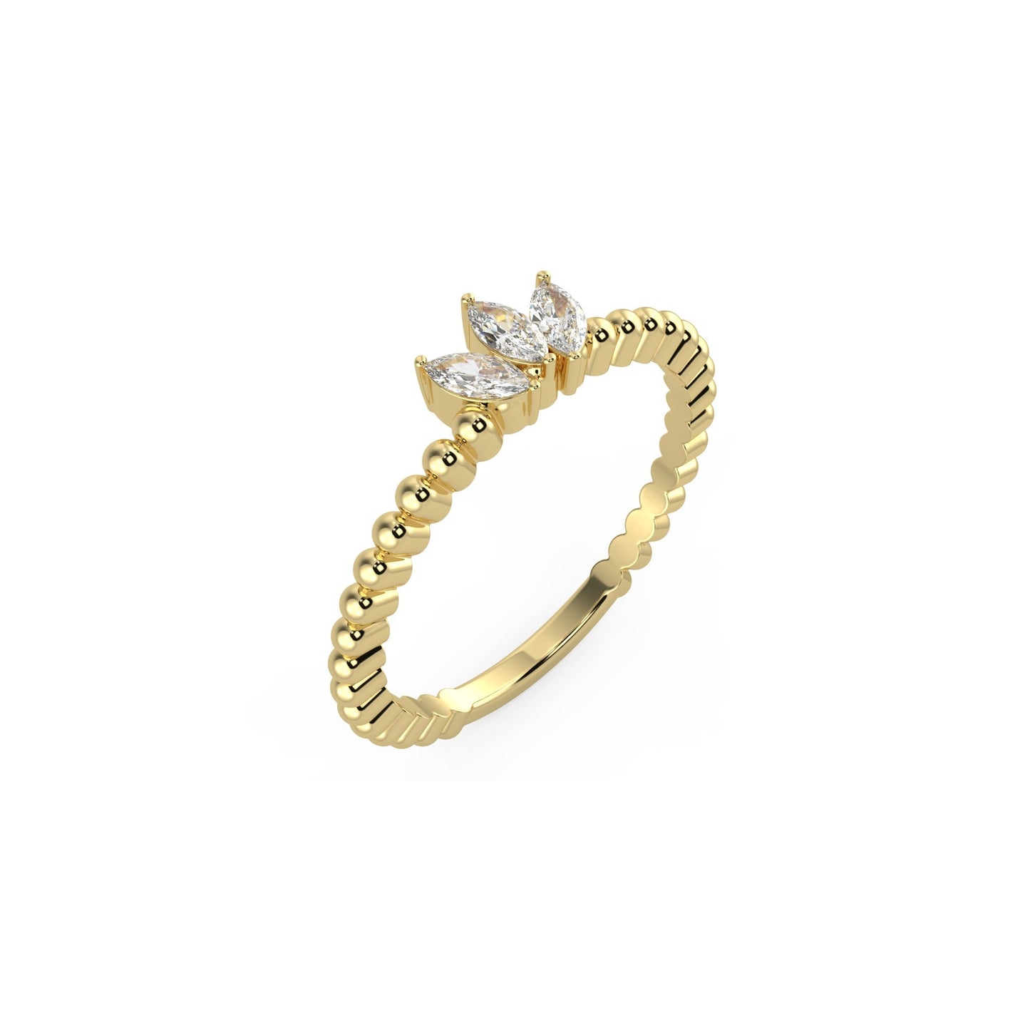 Marquise Diamond Ring in 14K Solid Gold, Diamond Leaf Ring, Cluster Diamond Ring, Vintage Wedding Band, Anniversary Ring, Crown Ring