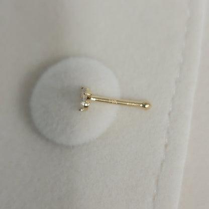 Diamond Nose Stud, Solid Gold Nose Stud, Triangle Nose Stud, Dainty Nose Stud, 14k Gold Nose Ring, Triangle Stud, Diamond Nose Pin