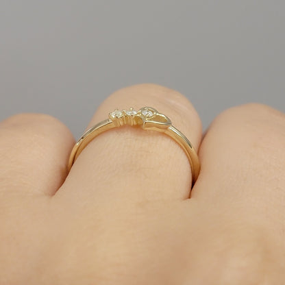 14k Gold Diamond Heart Ring