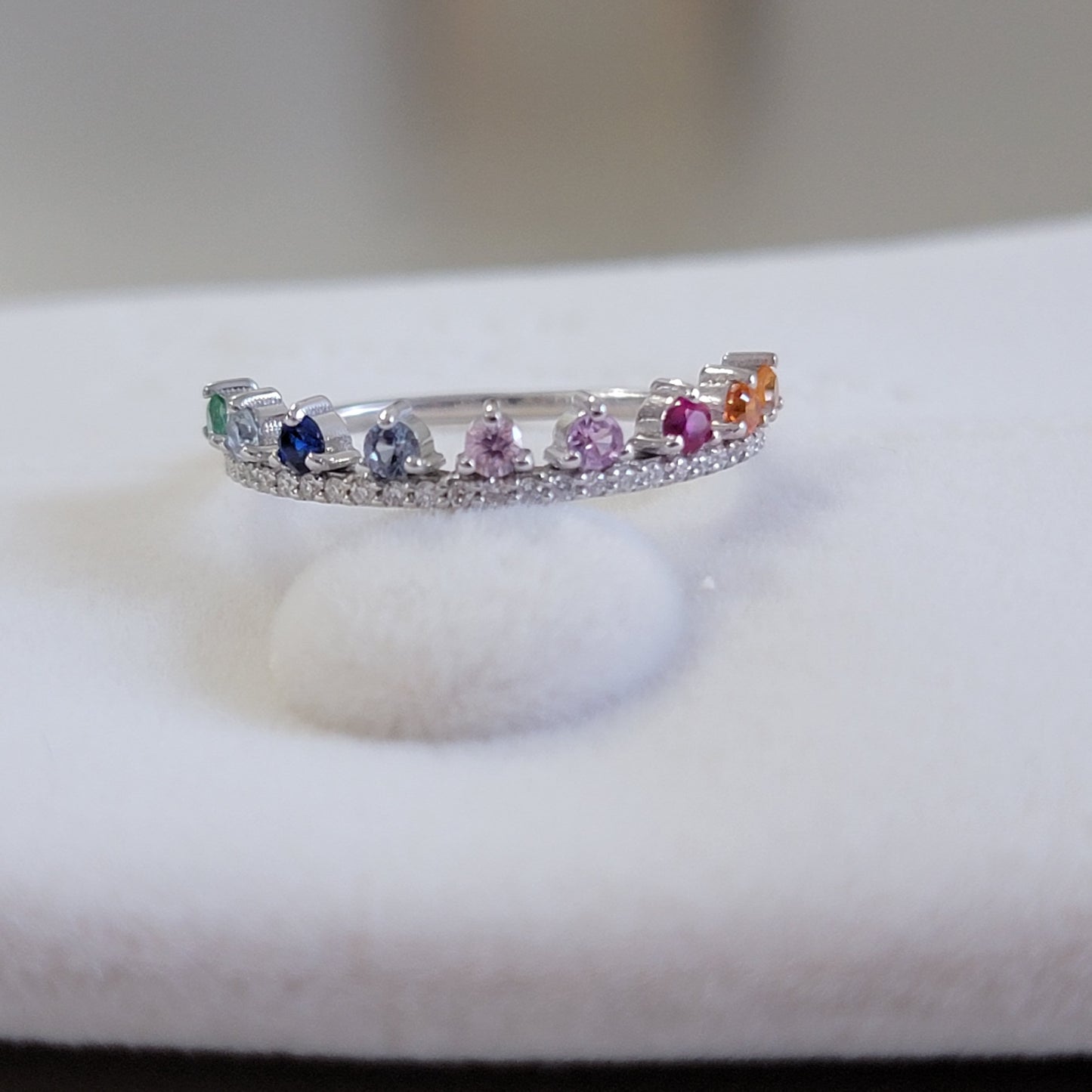 14k Diamond & Gemstone Wedding Ring