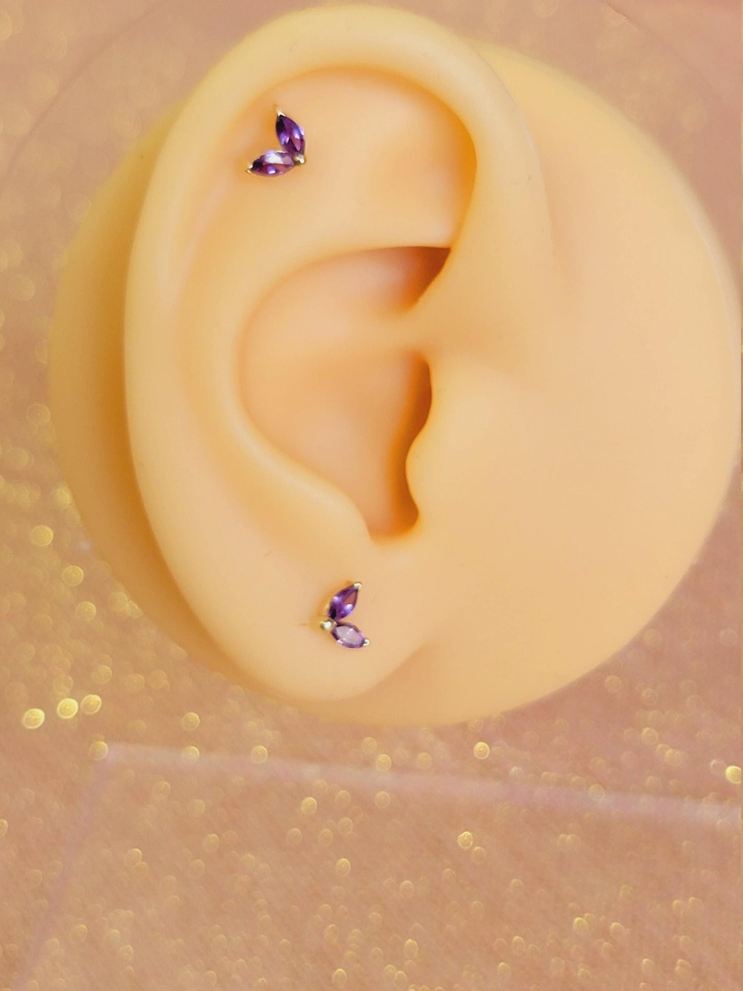 14k Solid Gold Marquise Gemstone Studs