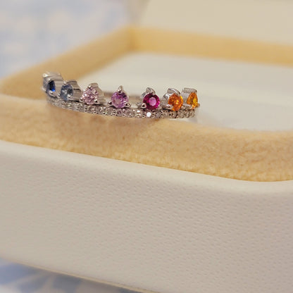 14k Diamond & Gemstone Wedding Ring
