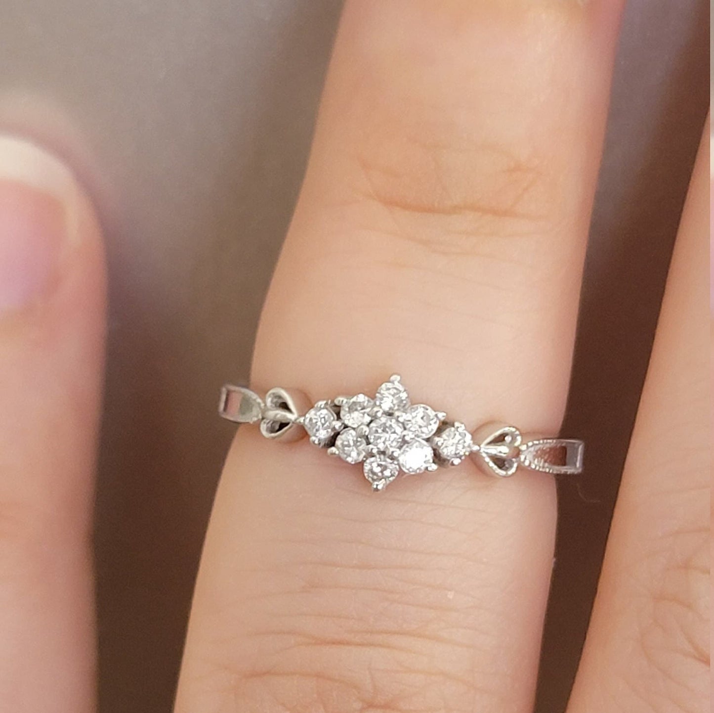 Diamond Flower Cluster Ring, Flower Engagement Ring,Floral Diamond Ring, Gold Rings for Women, Cluster Ring, Vintage Rings, Diamond Ring