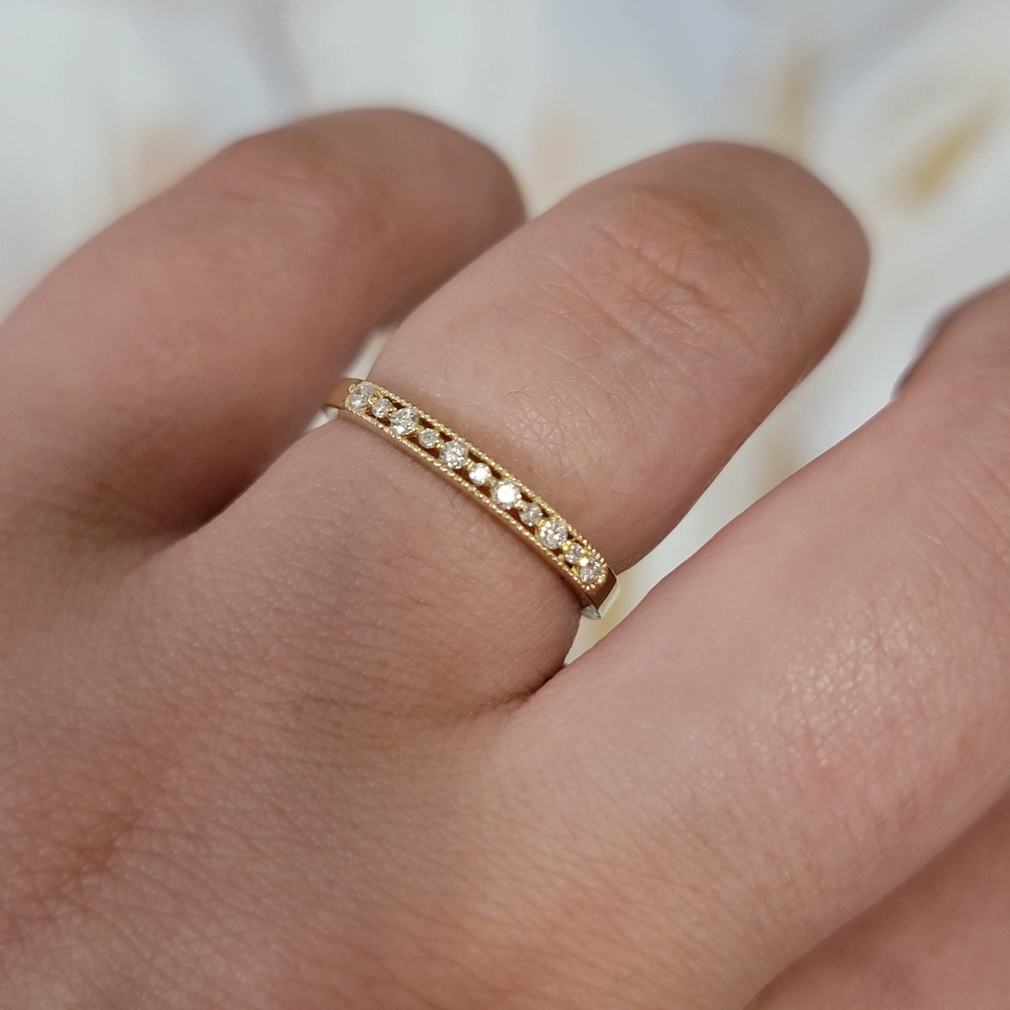 Diamond Wedding Band, 14K Gold Ring, Genuine Diamond Ring, Matching Band for Engagement Ring, Anniversary Ring, Gift for Her
