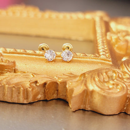 Diamond Stud Earrings, 14k Gold Studs, Real Diamond Studs, Minimalist Earrings, Solitaire Earrings, Dainty Earrings, Natural Diamond