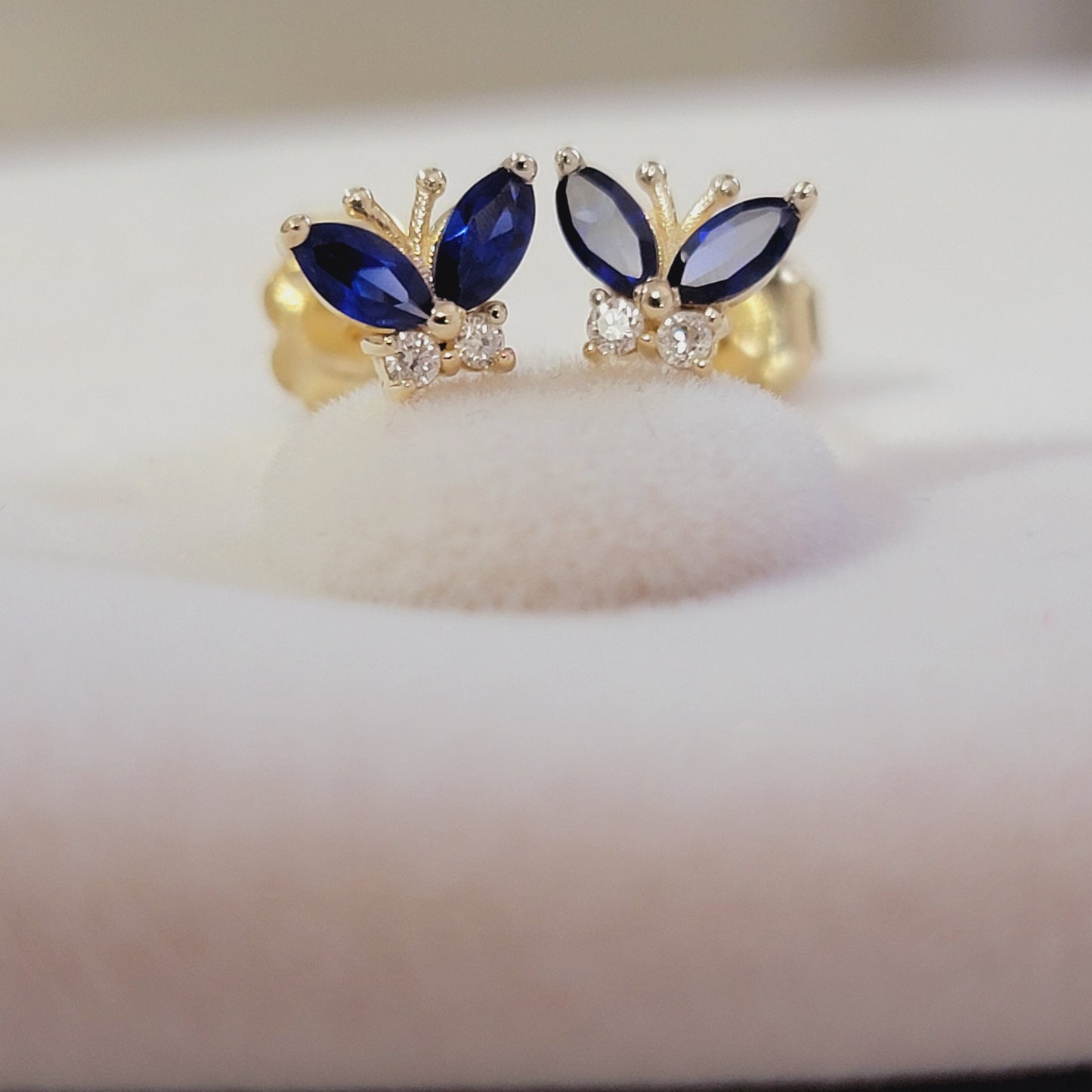 14k Solid Gold Sapphire Earrings
