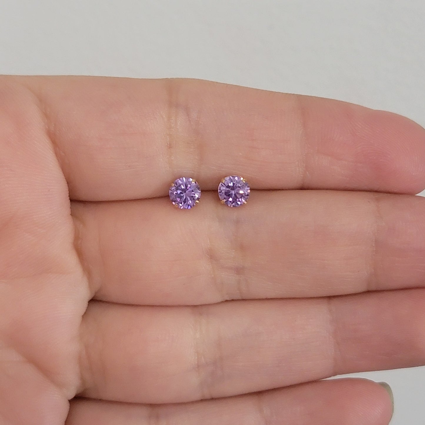 Amethyst Earrings in 14k Gold, Amethyst Stud Earrings, Birthstones Earrings, Purple Birthstone Earrings, February Birthday Gifts