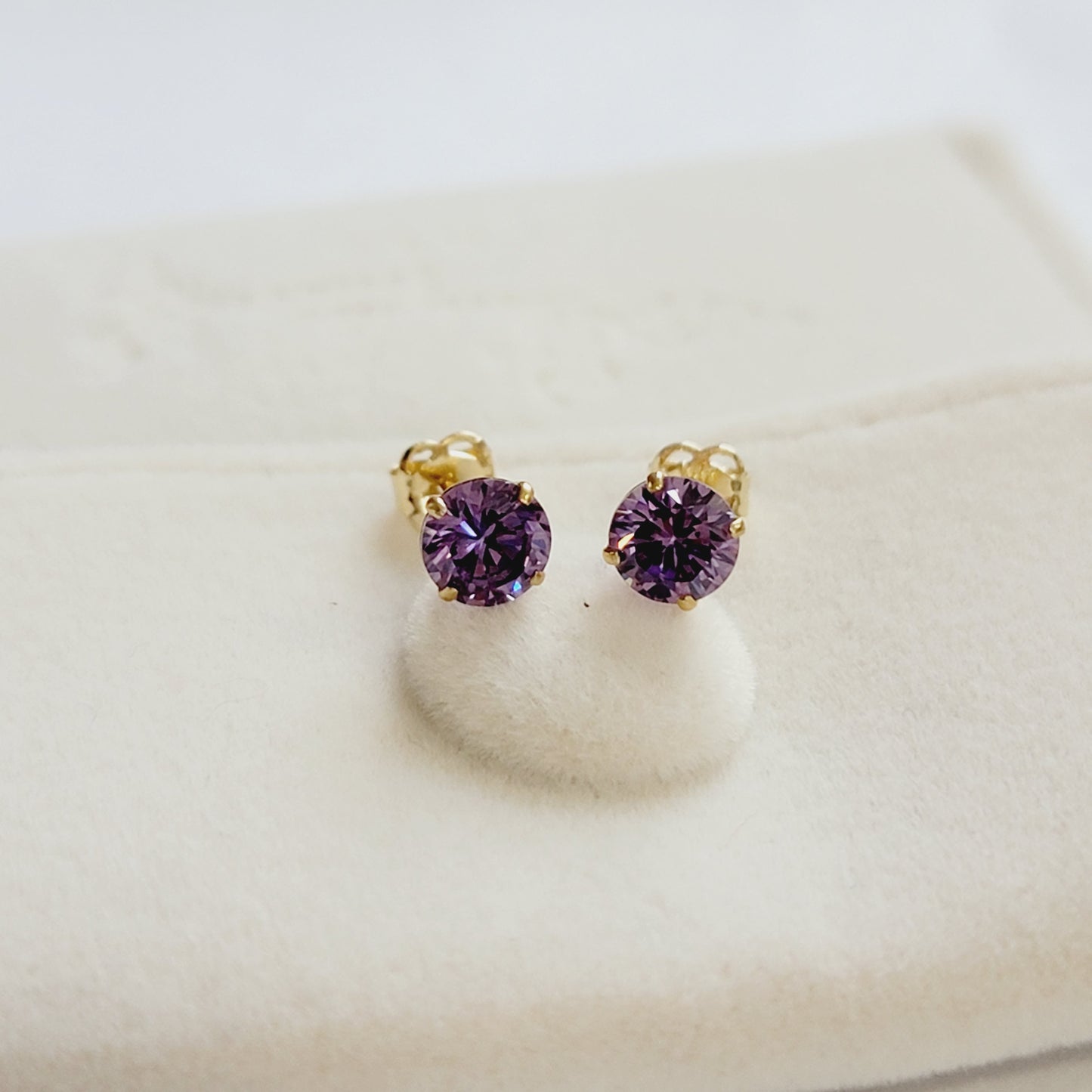 14k Gold Gemstone Stud Earrings