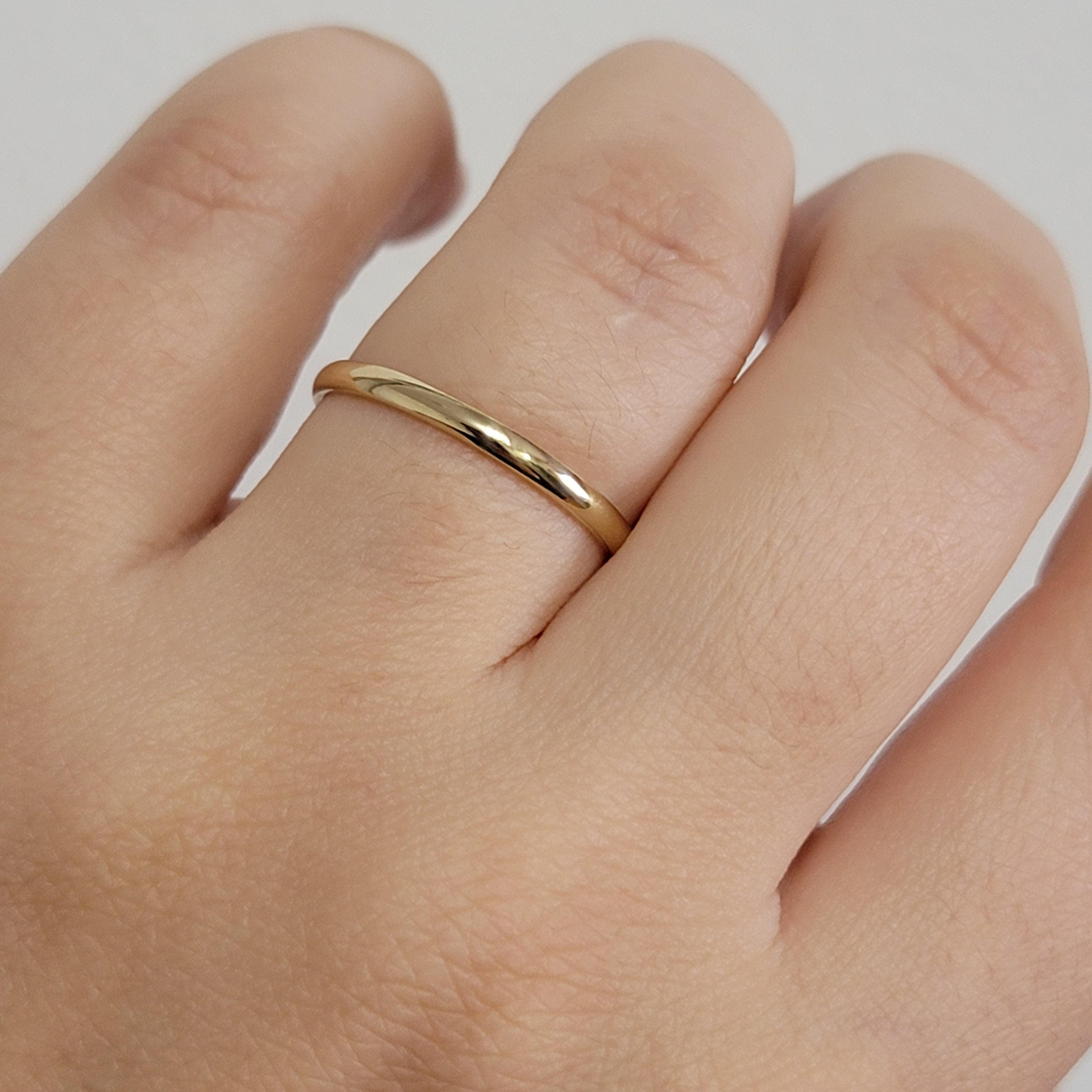 14k Solid Gold 2MM Wedding Ring – The Diamond Art