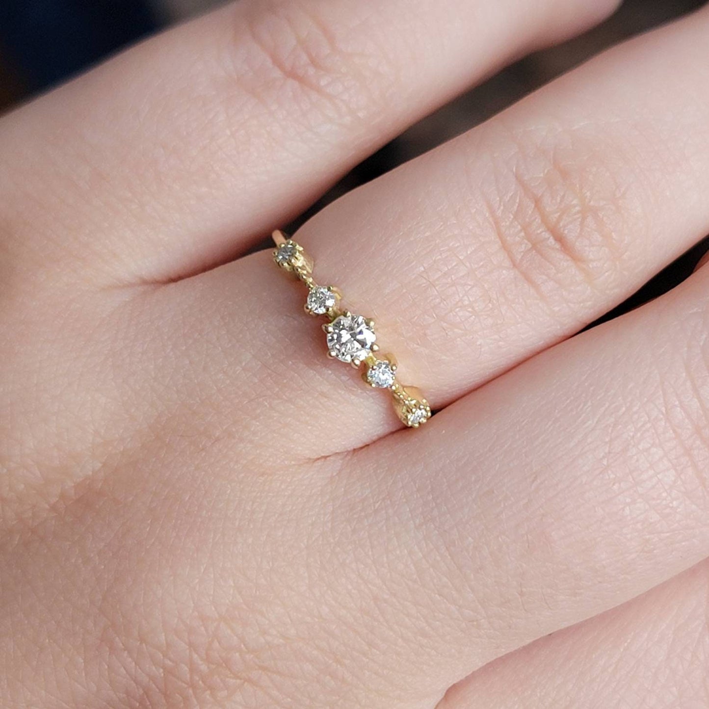 Diamond Engagement Ring, Solitaire Ring For  Women, 14k Gold Ring, Natural Diamond Gold Ring, Dainty Wedding Ring in White And Rose Gold