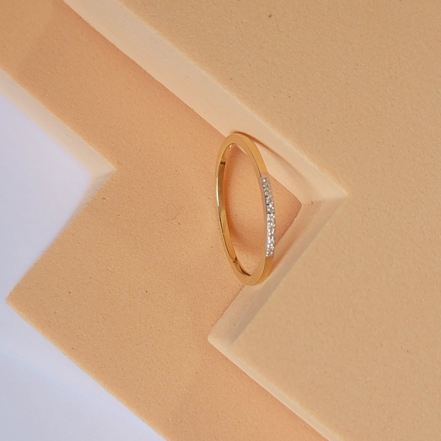 Diamond Wedding Band, Diamond Half Eternity Simple Wedding Band, Anniversary Diamond Ring, Dainty Diamond Ring, Minimalist Gold Ring, White