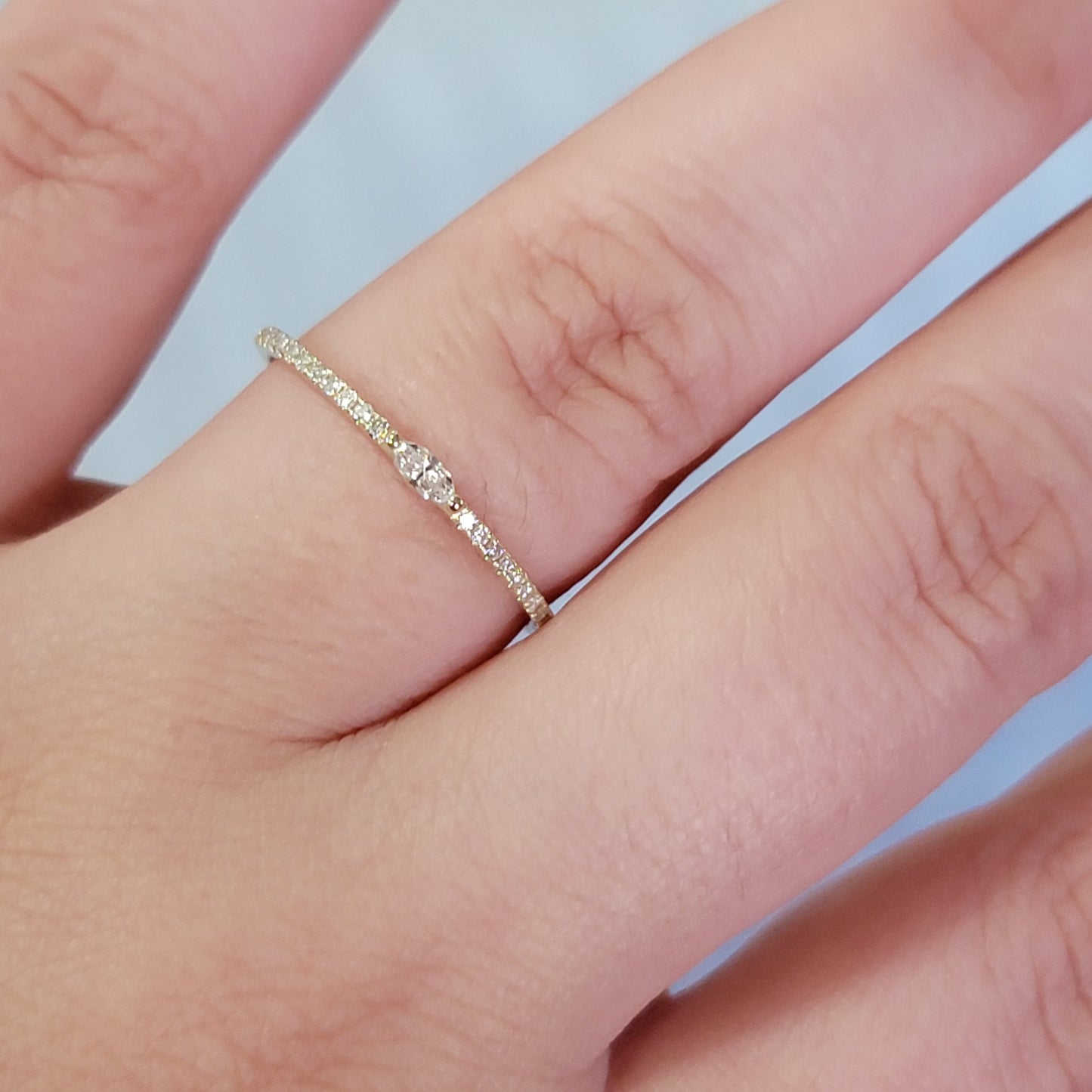 14k Gold Marquise Diamond Engagement Ring