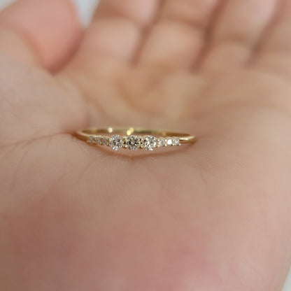 14K Gold Dainty Diamond Engagement Ring
