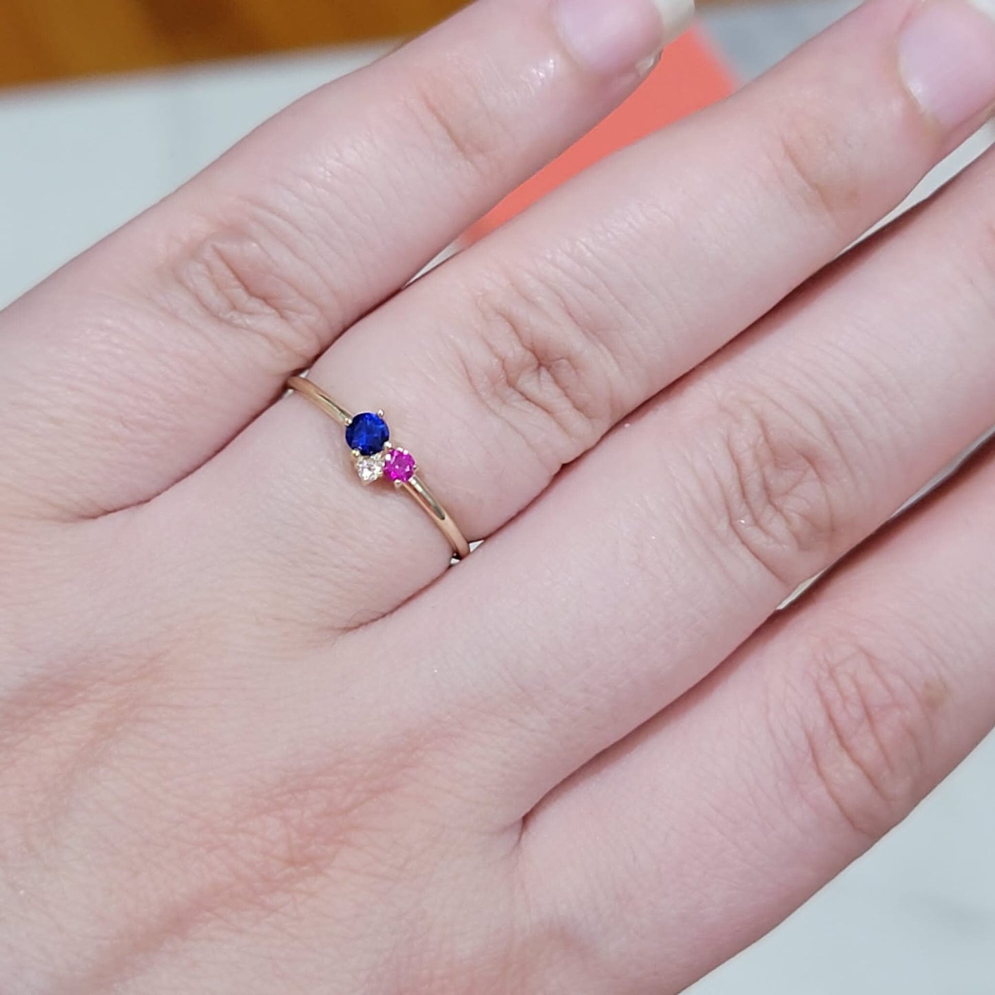 Sapphire Cluster Ring, Cluster Gemstone Ring, Blue Sapphire and Ruby Ring, Multi Stone Cluster ring, Birthday Gift For Women, Promise Ring