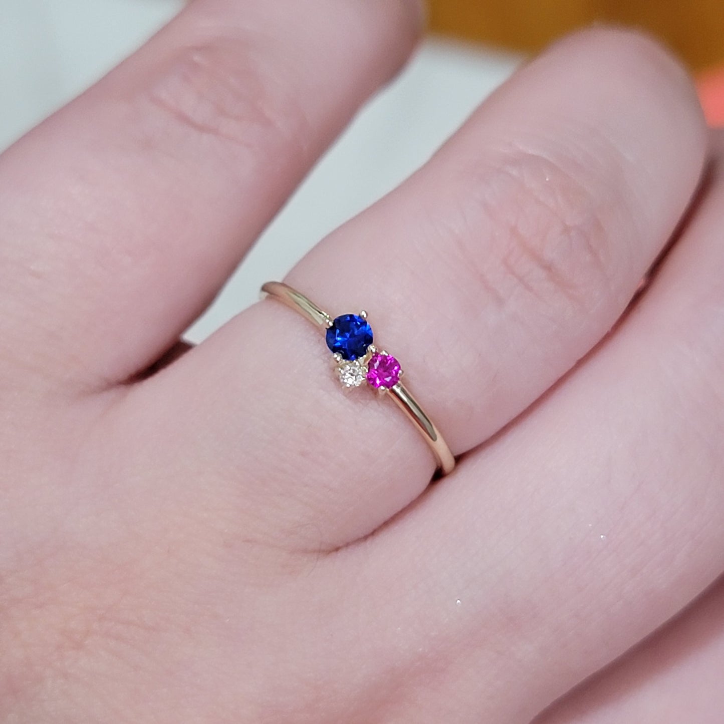 Sapphire Cluster Ring, Cluster Gemstone Ring, Blue Sapphire and Ruby Ring, Multi Stone Cluster ring, Birthday Gift For Women, Promise Ring