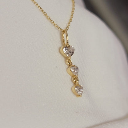 Heart Shape Diamond Necklace, Natural Diamond Pendant, 14K Gold Necklace, Diamond Layering Necklace, Floating Diamond, Drop Necklace