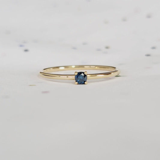 Diamond Solitaire Ring, Minimalist Blue Diamond Wedding Ring, Classic Solitaire Proposal Ring, Natural Blue Diamond Ring In14k Solid Gold,