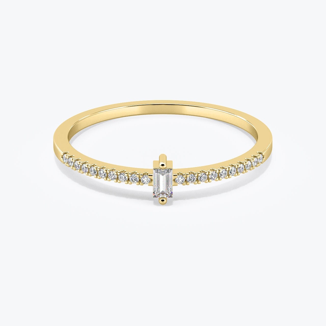14k Gold Baguette Diamond Ring