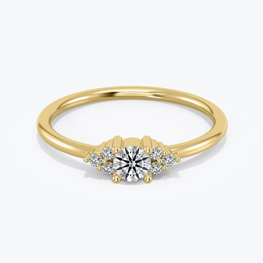 14k Gold Cluster Diamond Wedding Ring