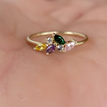 14k Gold Minimalist Gemstone Ring
