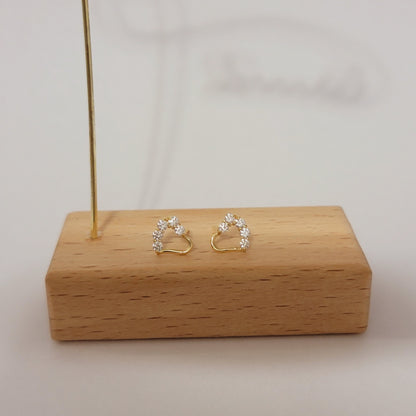 Diamond Earrings, 14k Solid Gold Earrings, Minimalist Earrings, Heart Studs, Stud Earrings, Tiny Stud Earrings, Heart Diamond Stud for Mom