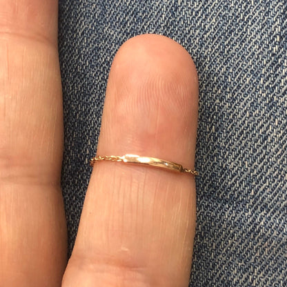 Diamond Cluster Ring in 14k Solid Gold, Gold Chain Ring, Natural Diamond Stackable Band, Dainty Diamond Anniversary Ring,  Pinky Ring, White