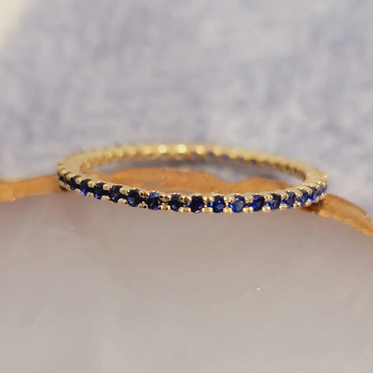 14k Gold Sapphire Eternity Ring