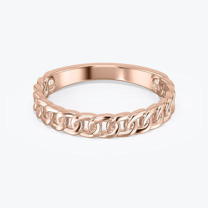 14K Gold Cuban Chain Ring