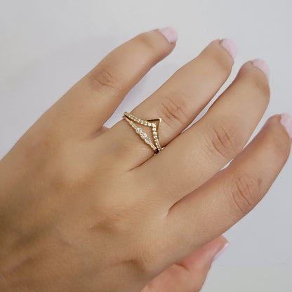 14K Solid Gold Diamond Ring
